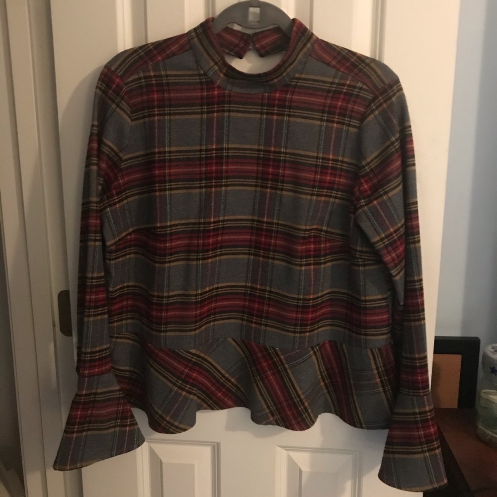 Plaid peplum top